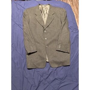 VTG Giorgio Armani Collezioni Sport Coat Blazer 42R Herringbone Wool Silk Italy